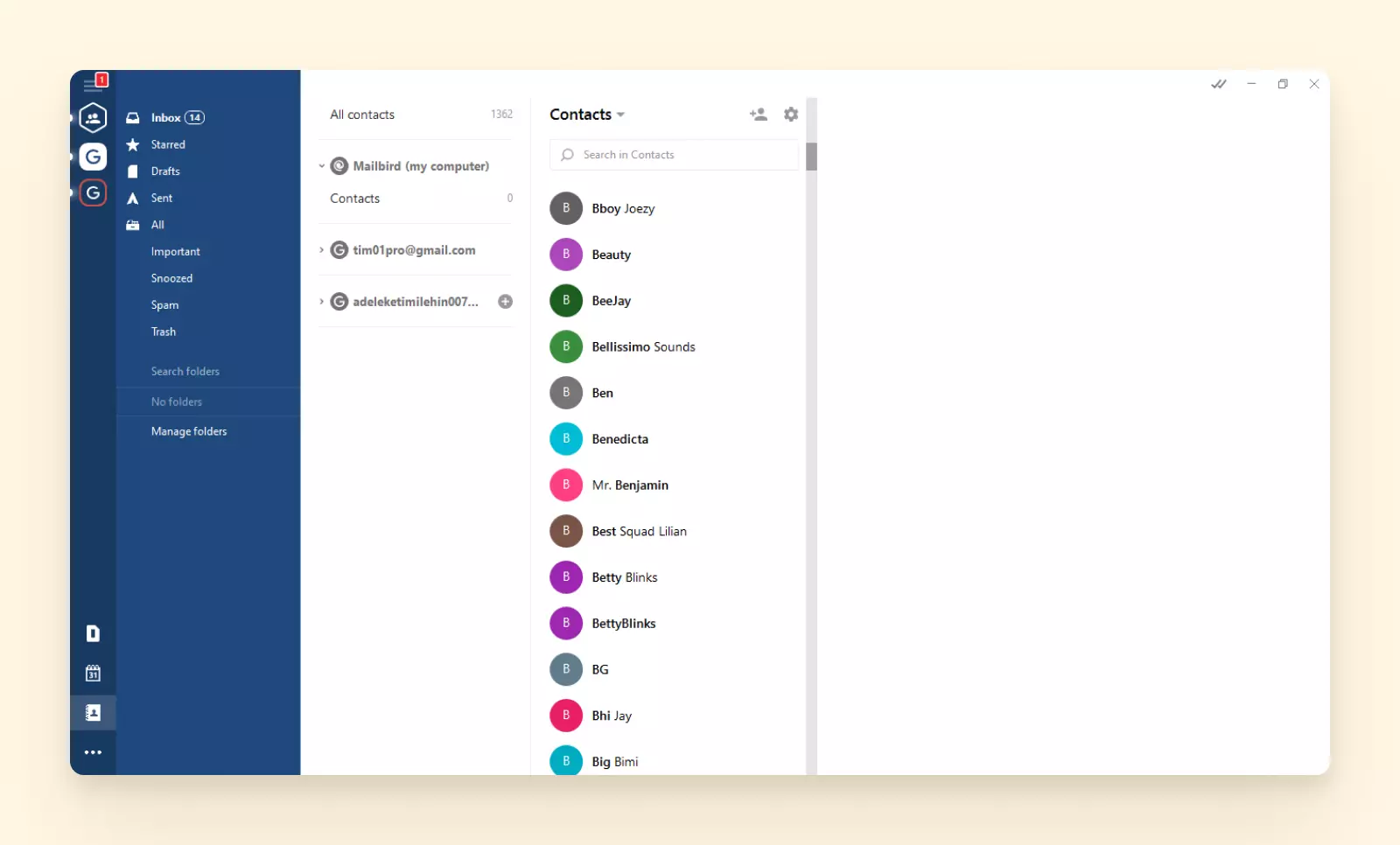 Mailbird contacts manager