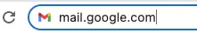 The Gmail URL in the Google Chrome address bar