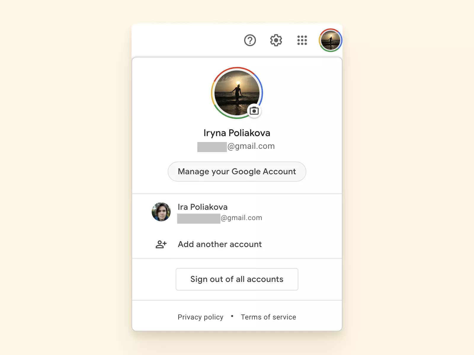 How to open Google account settings