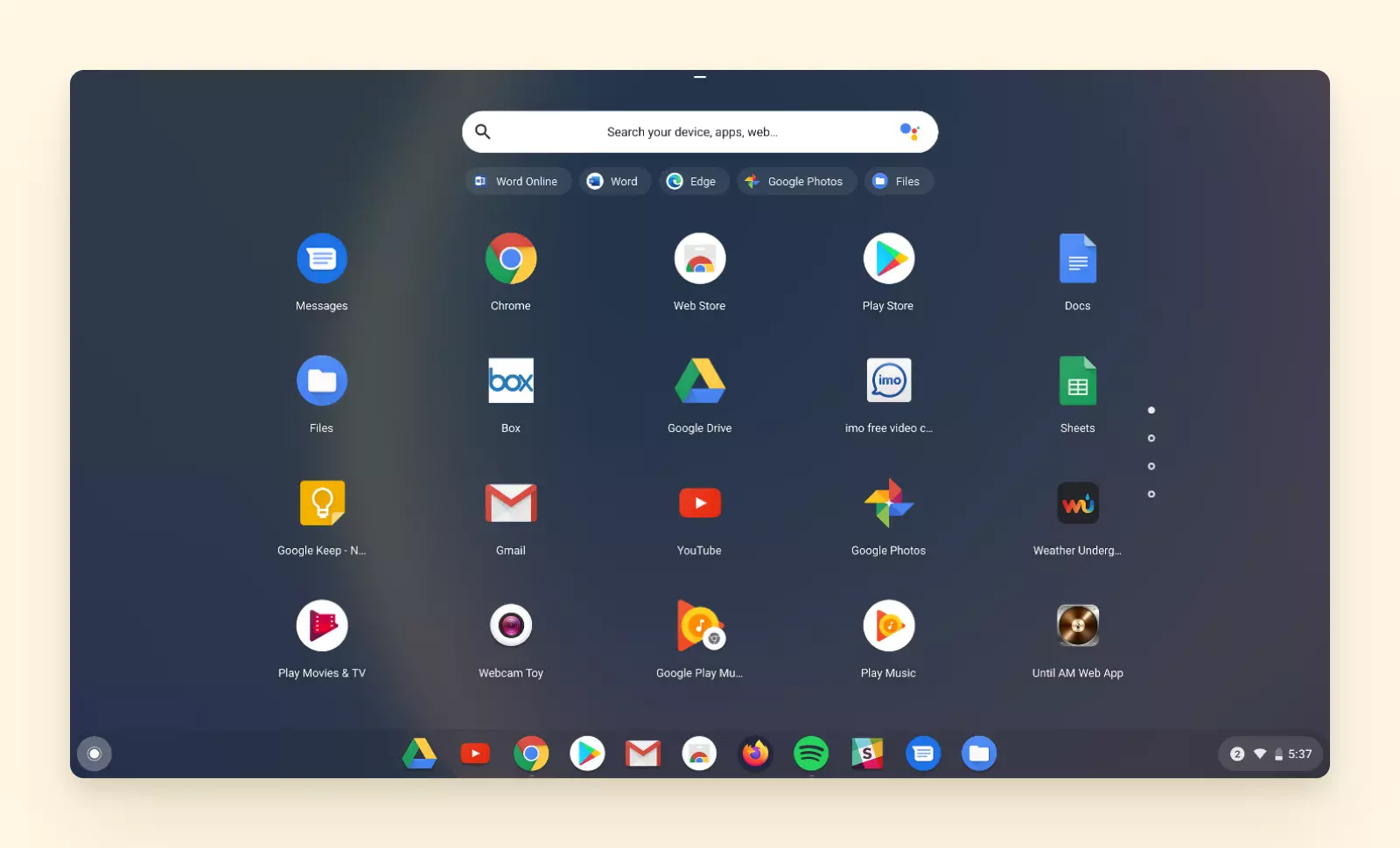 Chrome OS interface