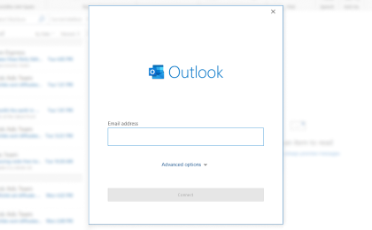 Step 3: Step 3: To configure GoDaddy on Outlook, Enter your new email address and click Connect