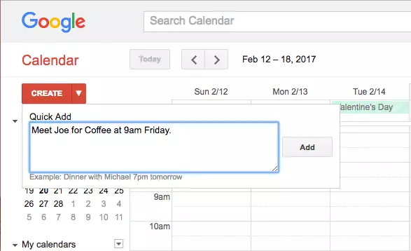 Add events to Mailbird calendar integration with Google