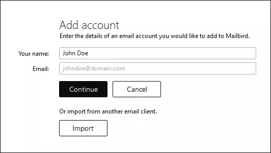 Add your Great Mail account details