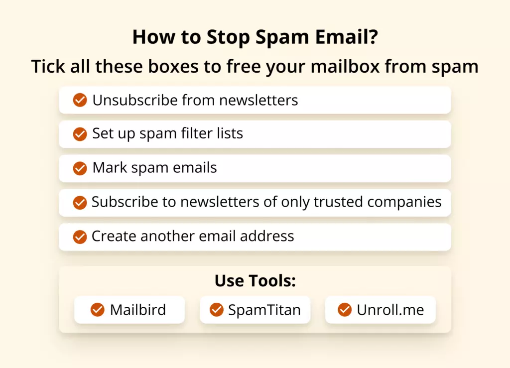 Steps to cleaning your inbox from spam