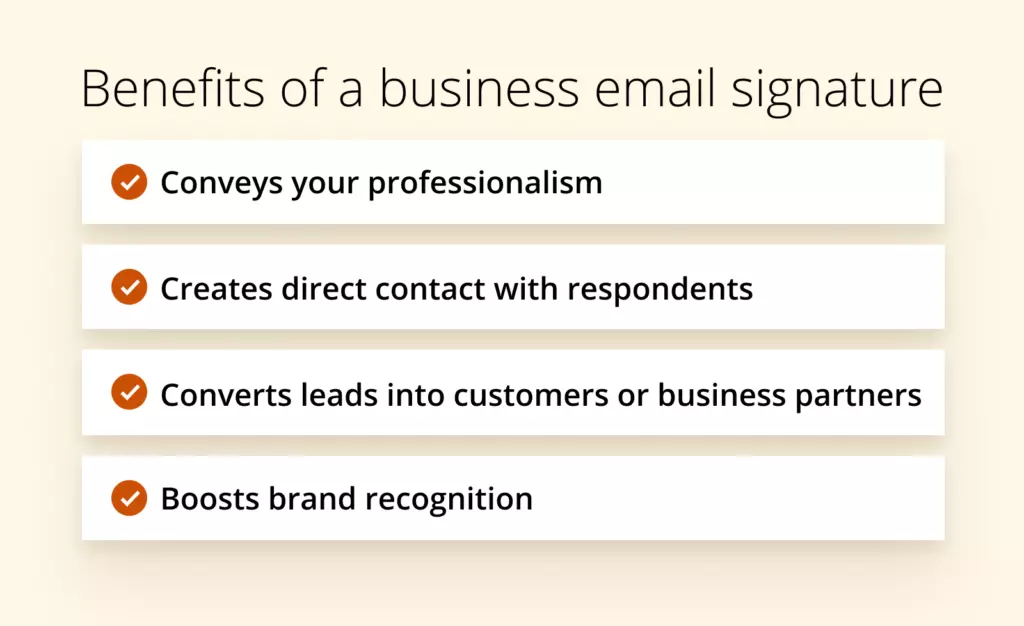 Benefits of a business email signature