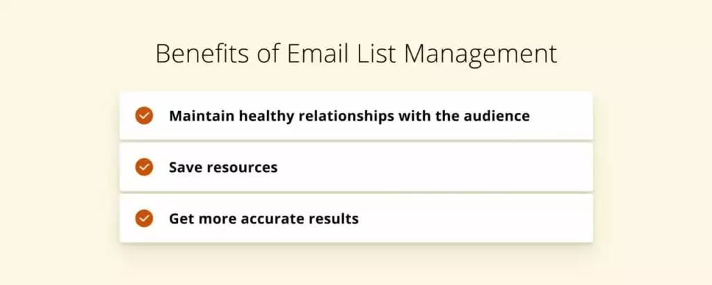 What are the benefits of email list management