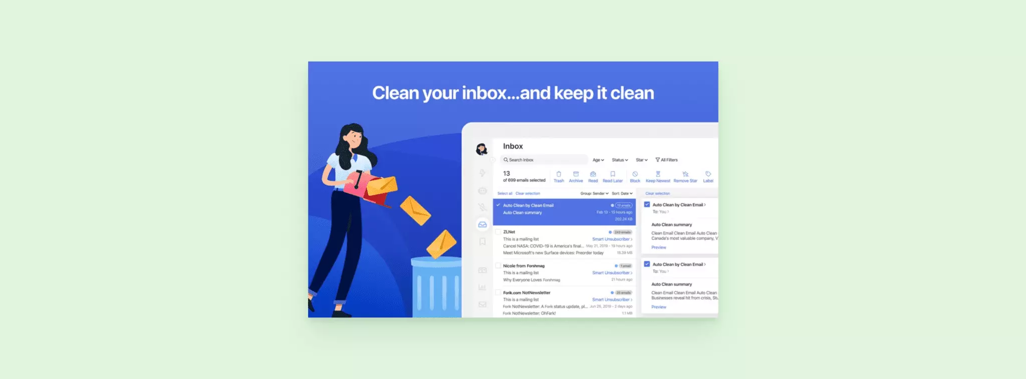 Clean email app