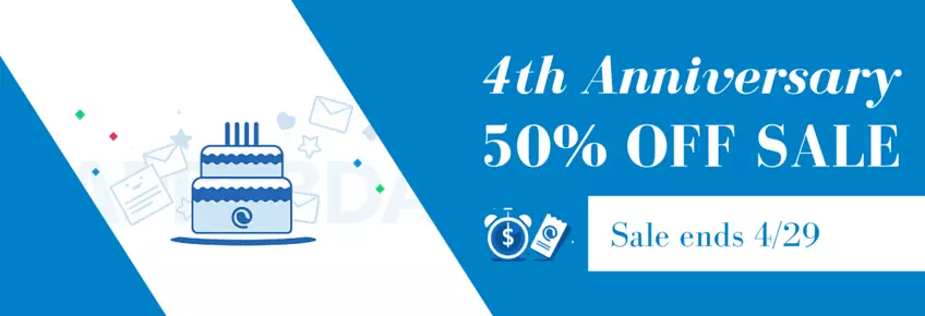 Mailbird Is Celebrating 4 years with a 50% off Sale