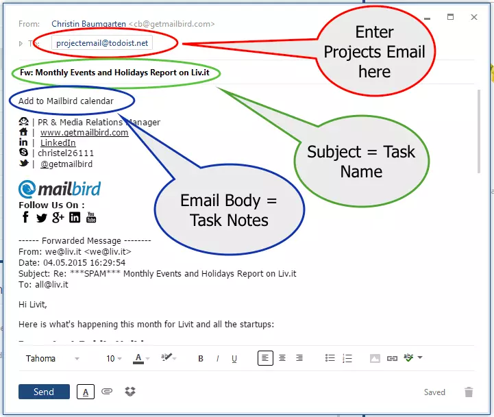 Email a Task