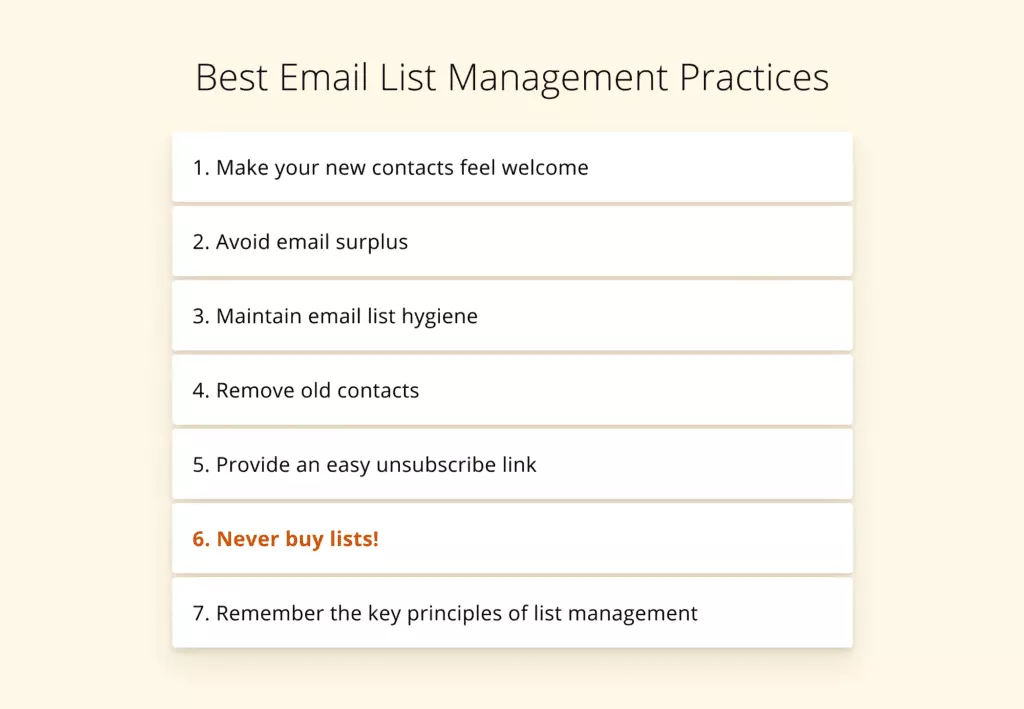 What are the best email list practices