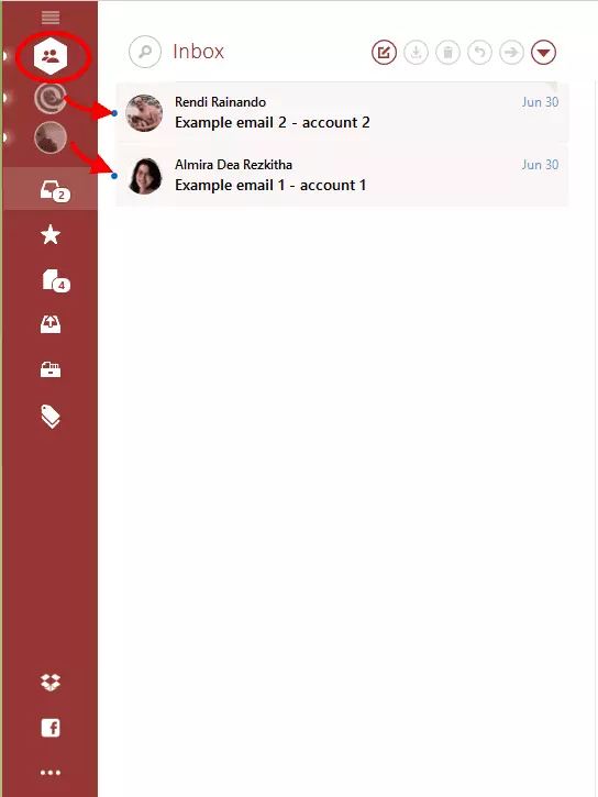 Emails in Unified Inbox Plus