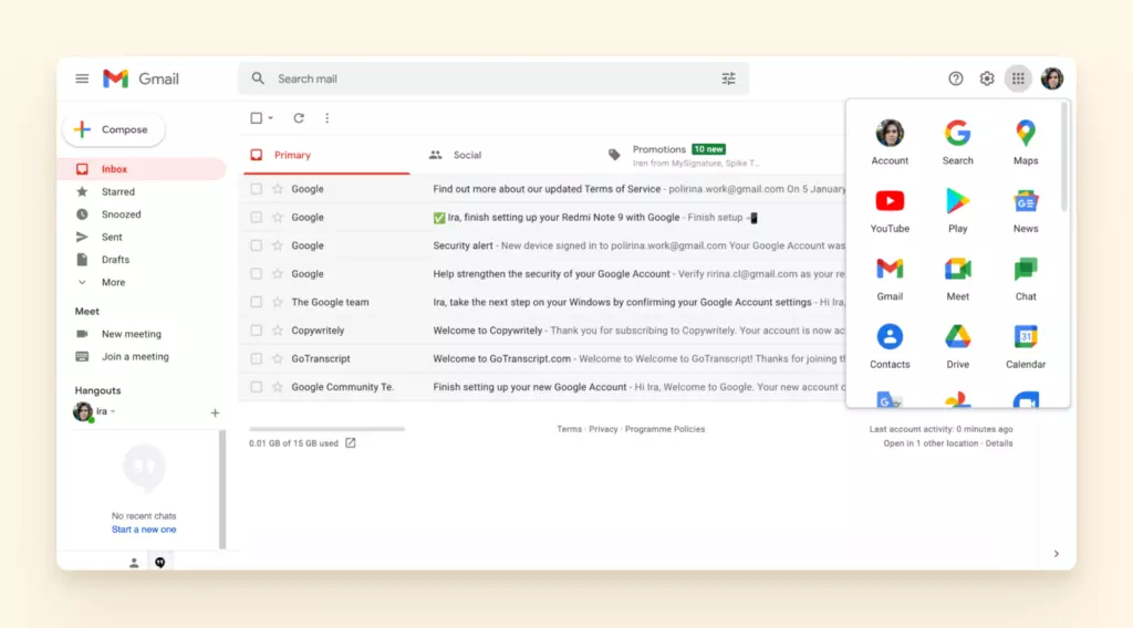 Gmail contacts manager