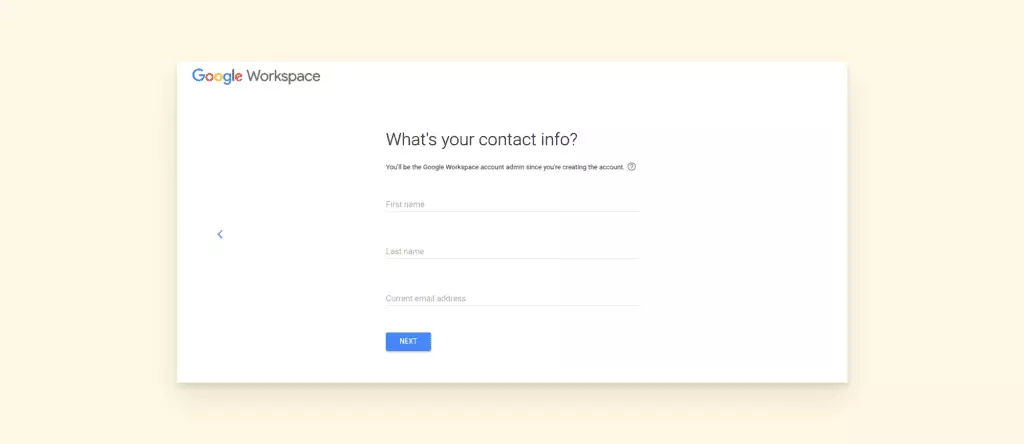 Registering a Google for business email account