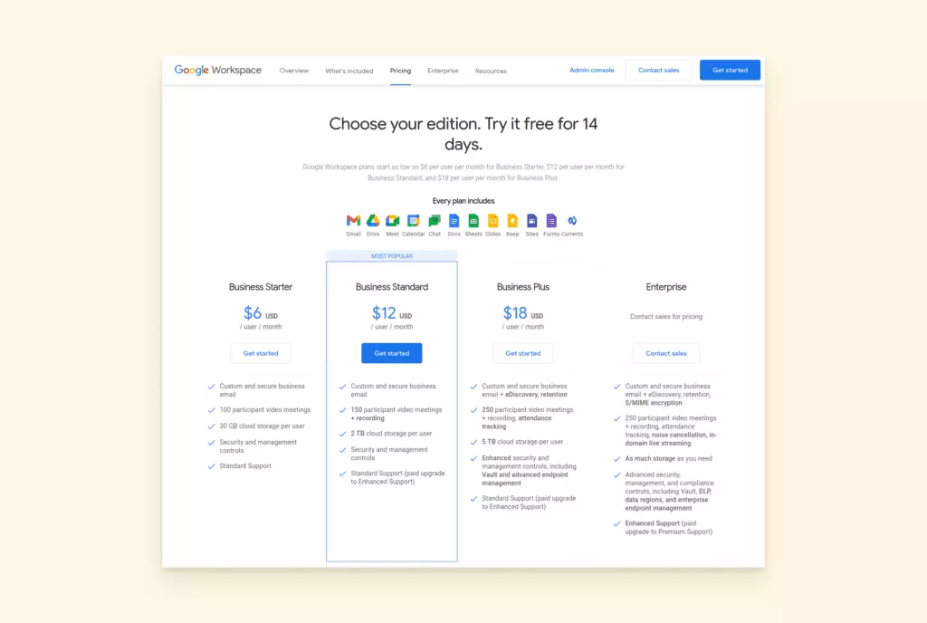 Google for business pricing