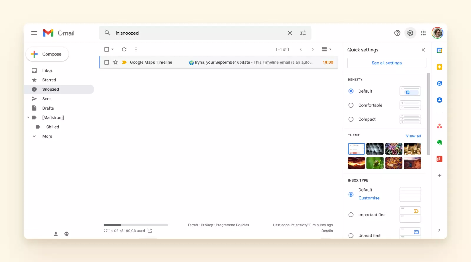 Google Workspace email interface