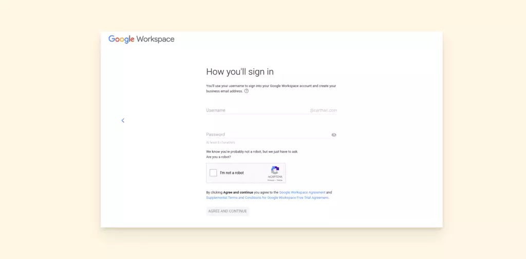 Google Workspace sign in