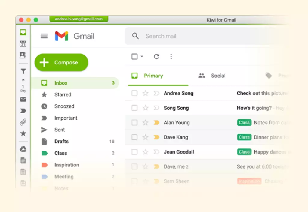 Kiwi for Gmail desktop application