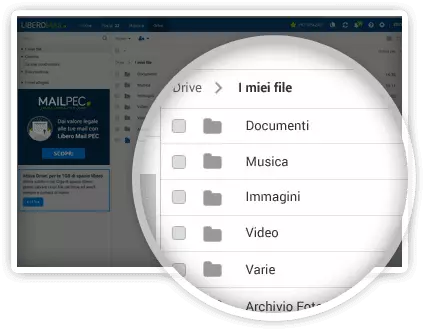 Libero Mail drive feature