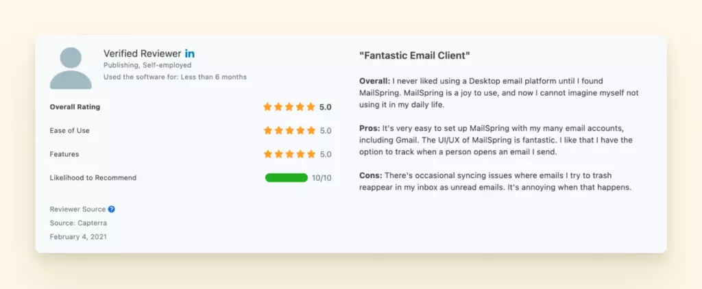 Mailspring user review