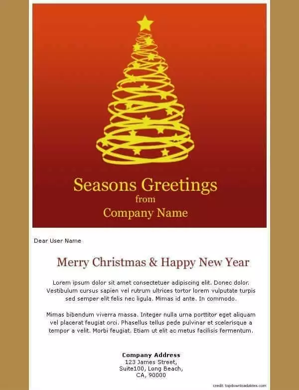 A preview of a Merry Christmas email template