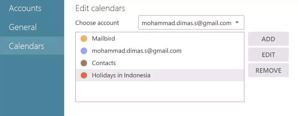 Manage schedule with Mailbird Calendar