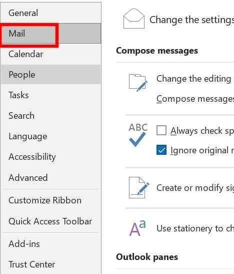 open outlook mail icon