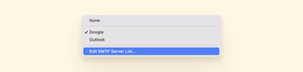 How to edit SMTP server list