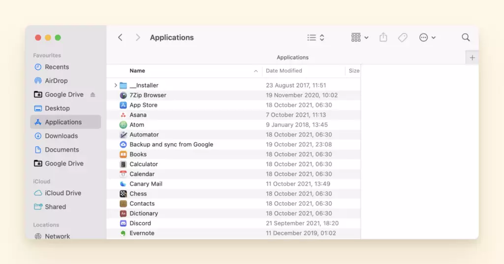 Mac Mail app in Finder