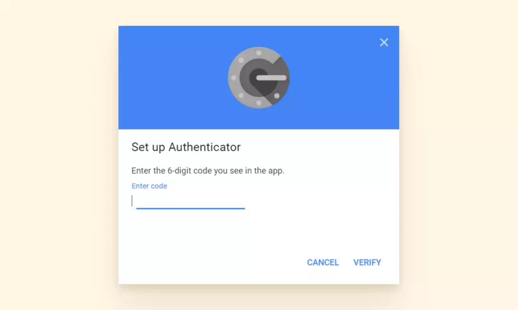 screenshot of google authenticator once you get the 6 digit code