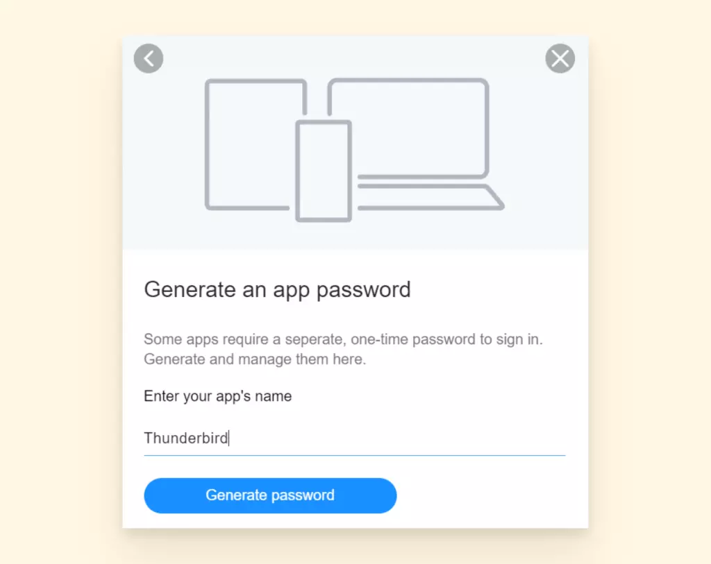 Screenshot showing how to generate a one time password yahoo 