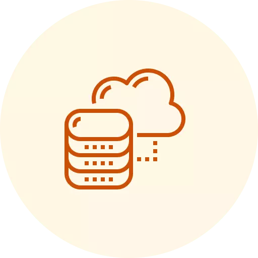 Icon of a hard drive communicating with the cloud