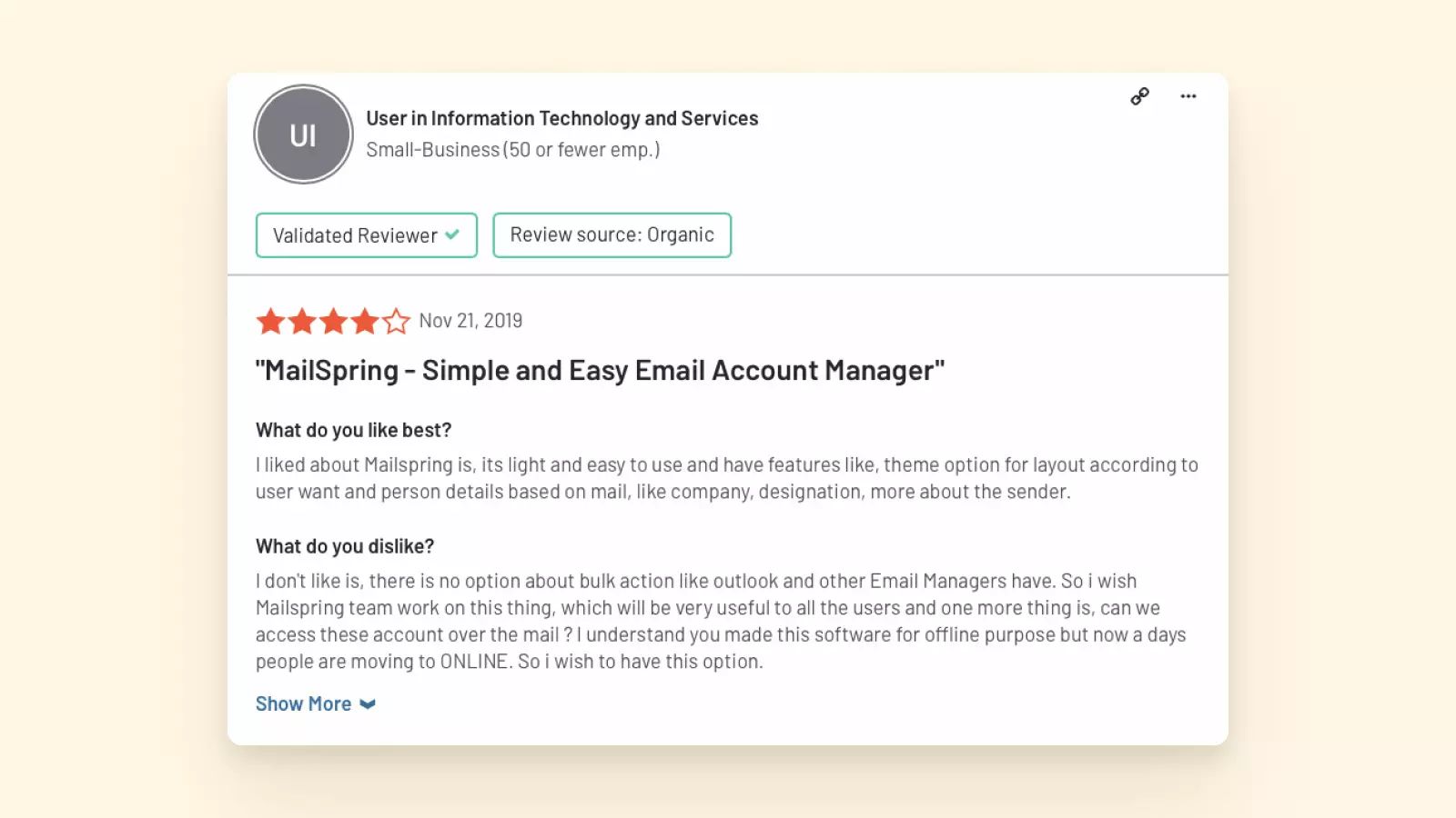 User review of Mailspring