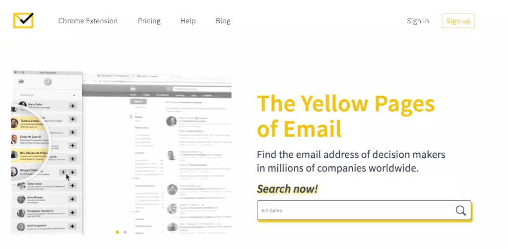 Yellow Pages Chrome extension